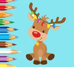 Coloring Book: Cute Christmas Reindeer